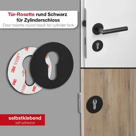 SOTech Türbeschlag Selbstklebende Rosette Rund Ø55 mm Schwarz
