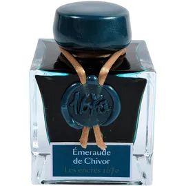 Jacques Herbin Tinte 1670 series - Blau 15035JT Jubiläums- Tintenflakon 50 ml, für Federhalter, Farbintensiv, Grün
