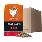 HEIZFUXX Holzpellets Red 6mm 15kg Sack 1 Paket Pellets Hartholzpellets Heizpellets Für Pelletofen Kaminpellets Ofenpellets Brennholz Pellet Säcke Sackware En Plus A1 Paligo