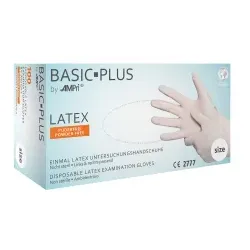 BASIC-PLUS Latexhandschuhe, puderfrei, weiß 01039-XS , 1 Karton = 10 Packungen à 100 Stück, Größe XS