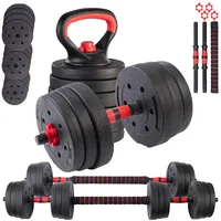 PEARL sports 3in1-Kurz- und Langhantel-Set mit Kettlebells 20 kg schwarz