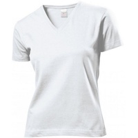 Stedman Classic V-Neck Women Damen T-Shirt V-Ausschnitt, white, S