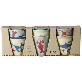 Rice Kleine Melamin Kinder Becher 0,16 l Blau 6