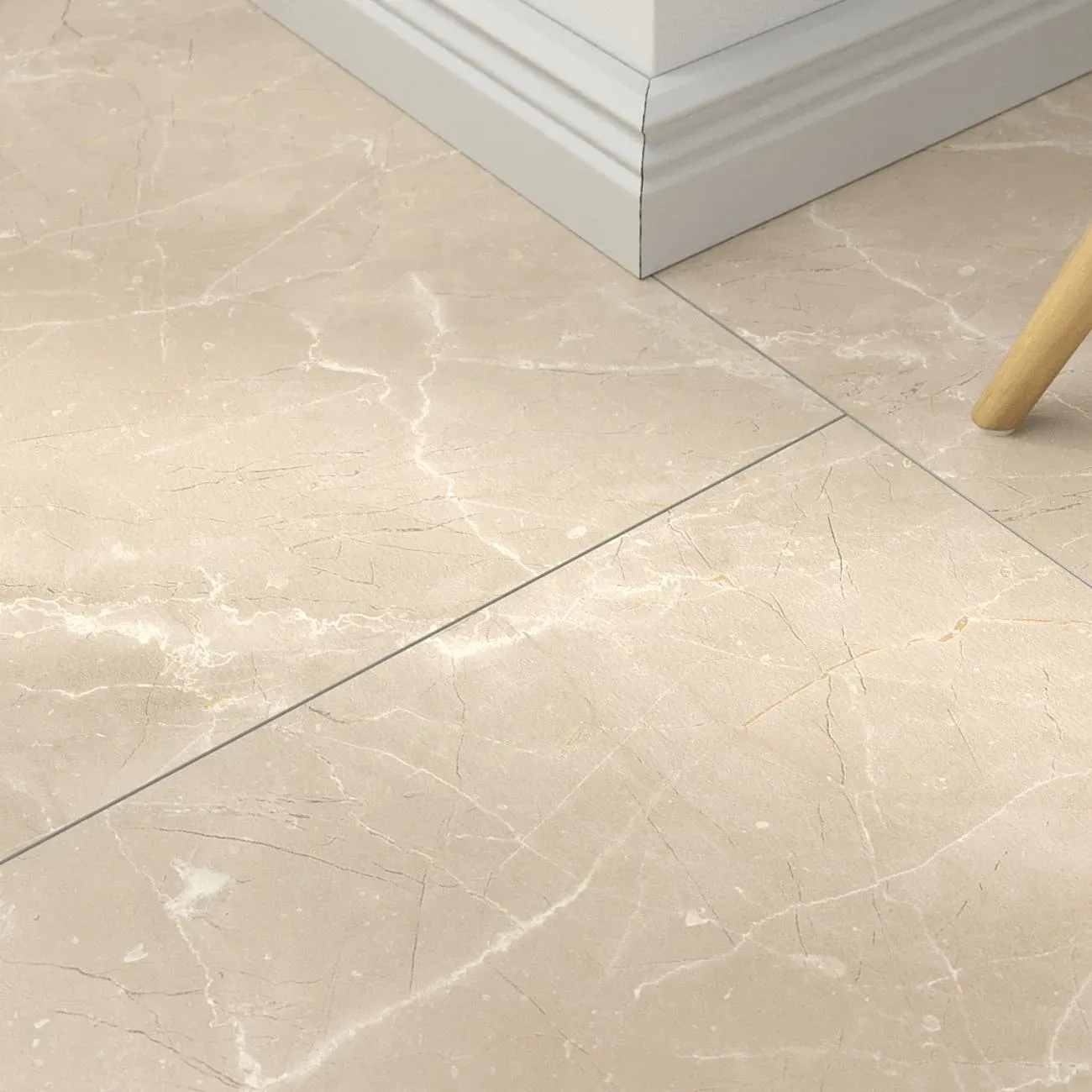 Laminat Marmor beige – inkl. Dämmung & Fußleisten