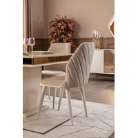 JVmoebel Esszimmerstuhl Modern Esszimmer Stühle Polster Textil Design Beige (1 St), Made in Europe beige