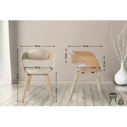 CLP 2er Set Stühle Kingston Stoff natura/creme/natura