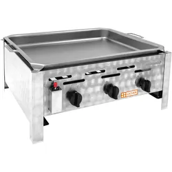 Locher Gas-Kombi-Tischbräter 3-flammig, mit Stahlblechpfanne - 60 mm hoch