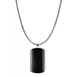 Kette mit Anhänger ADELIA ́S, schwarz (silberfarben, schwarz), Halsketten, Damen, unbekannt, Edelstahl