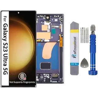 It'Go Full INCELL Display für Samsung S23 Ultra 5G S918 LCD Bildschirm Ersatz Touchscreen mit Werkzeug Schwarz mit Rahmen Hohe Qualität