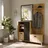 Forte Garderobenschrank Jytana 132 x 200,3 x 40,2 cm Eiche Schwarz