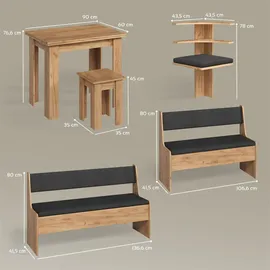 livinity Eckbankgruppe, Tiberio Goldkraft Eiche 180 x 150 cm mit Tisch