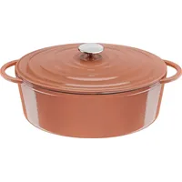 Tefal Lov Gusseisen ovaler Bräter 34 cm terracotta orange
