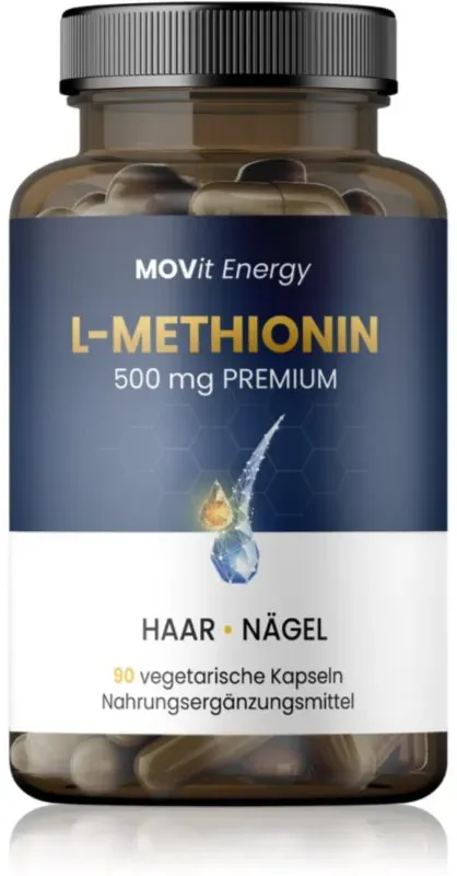 Movit Energy L-Methionin 500mg Premium Nahrungsergänzungsmittel für Ihr Wohlbefinden 104 g