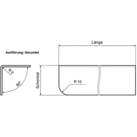 MS Beschläge Edelstahl Wandkantenschutz 1250mm - Eckschutzwinkel Eckschutzprofil EG - 30x30mm