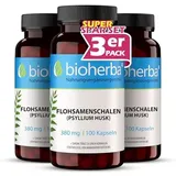 Flohsamenschalen Kapseln – 300 Stück mit 380 mg gemahlenem Psyllium Husk Pulver und Chrom – zur Unterstützung des normalen Energiestoffwechsels von BIOHERBA PZN 19555019