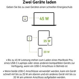 Belkin BoostCharge Pro, USB-C GaN technology - 2 Ports, Schnellladen mit Power Deliver und PPS