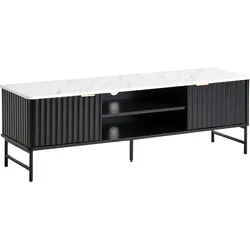 TV-Möbel GLASTONBURY Marmor Optik / Schwarz
