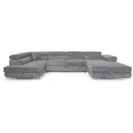 sofiland Ecksofa U-Form Hellgrau 2-Sitzer