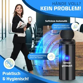 Kesser KESSER® Automatik Sensor Mülleimer Abfalleimer Abfall EDELSTAHL Papierkorb