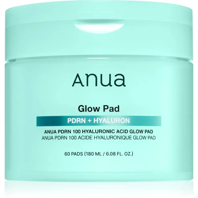 Anua PDRN 100 Hyaluronic Acid Glow Pad tonisierende Pads spendet spannender Haut Feuchtigkeit 60 St.