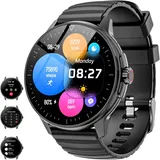 Mingtawn Smartwatch Herren Damen Anrufe annehmen/tätigen, 1,39 Zoll Touchscreen Fitness Tracker mit 110 + Sport-Modi, Voice Assistant Fitness Watch, IP67 wasserdicht Smartwatch für Android iOS