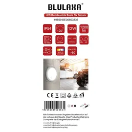 Blulaxa Rund-Leuchte Kunststoff 12W 1200lm IP54 grau