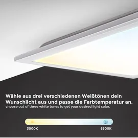 B.K.Licht - 24W, 2600lm, dimmbar, Fernbedienung, cct, Weiß