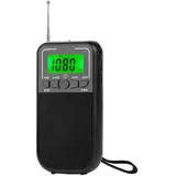 Tragbares Taschenradio, Mini-radio Mit Digitalanzeige, Geeignet Für Familien Und Senioren, Schwarz