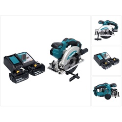 Makita, Handkreissäge, DSS 610 RM Akku Handkreissäge 18 V 165 mm + 2x Akku 4,0 Ah + Ladegerät