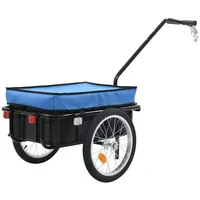 VidaXL Fahrradanhänger und Handwagen 155x60x83 cm Stahl Blau