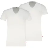 Levi's Levis 2P Base V-Neck T-shirt Weiß Baumwolle Large Herren