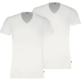 Levi's Levis 2P Base V-Neck T-shirt Weiß Baumwolle Large Herren