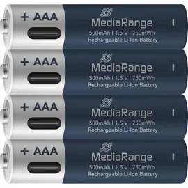 MediaRange USB-C Li-Ion Akku AAA 500 mAh 4 St.
