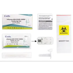 CorDx 4 in Laien-Antigen Kombi - Test RSV Viren + Corona COVID-19 + Influenza  A+B I Packung (1Test)