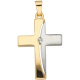 Kettenanhänger ADELIA ́S "Kreuzanhänger 333 Gold ( 8K ) mit Zirkonia", silber, Schmuckanhänger, Damen, mit Zirkonia, Gold, Kettenanhänger, Goldanhänger Kreuz