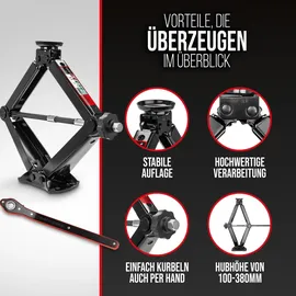 Heyner Wagenheber Stahl 1580 kg schwarz