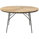 Cinas Ellen Gartentisch Ø 130 x 74 cm Anthrazit/Teak