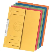 Herlitz Einhakhefter 1/2-Vorderdeckel kaufm. Heftung farbig sortiert VE=5 Stück