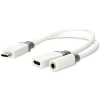Nedis CCBW64922WT01 0,1 m USB 2.0 - USB-C Stecker Buchse 3.5 mm Buchse 0.10 Rund - PVC - Box