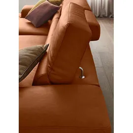 W.Schillig Ecksofa »piedroo, Designsofa mit tollem Sitzkomfort, bequem und elegant, L-Form«, Kopfteilverstellung, wahlweise mit Sitztiefenverstellung, Breite 343cm braun