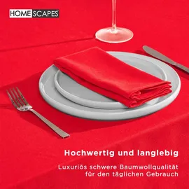 Homescapes Tischdecke rund 178 cm Rot