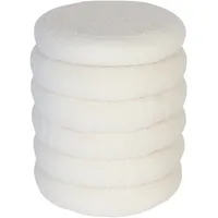 Relaxdays Hocker mit Stauraum, Teddystoff, weiß