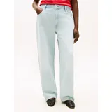 Tommy Hilfiger Curve 5-Pocket-Jeans TOMMY HILFIGER CURVE "CRV DNM TAM BARREL RW", Damen, Gr. 54, N-Gr, blau (tam), Denim/Jeans, Obermaterial: 100% Baumwolle, unifarben, gerade lang, Jeans 5-Pocket-Jeans, in großen Größen, Mid Rise im Tapered Fit