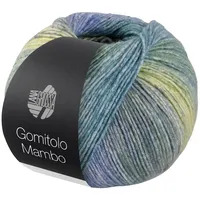 Lana Grossa Häkelwolle Gomitolo Mambo Blau/Gelb/Grau/Grün 100 g