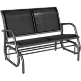 Outsunny Schaukelbank 2-Sitzer Gartenbank Gartenschaukel Sitzbank Metall Gartenmöbel Schwarz 120 x 70 x 88 cm