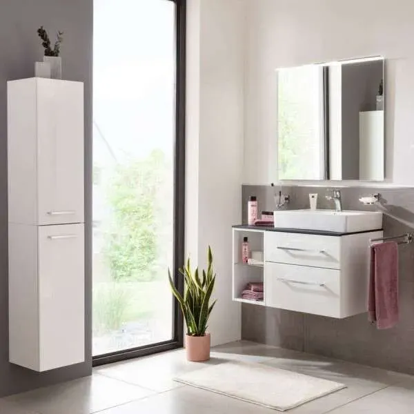 Fackelmann Oxford Badmöbel-Komplettset 90 cm Weiß - Badmöbel