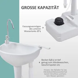 Outsunny Camping Waschbecken grau 17 l