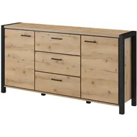 Lomadox Kleines Wohnzimmer Sideboard in Taurus Eiche Nb. und