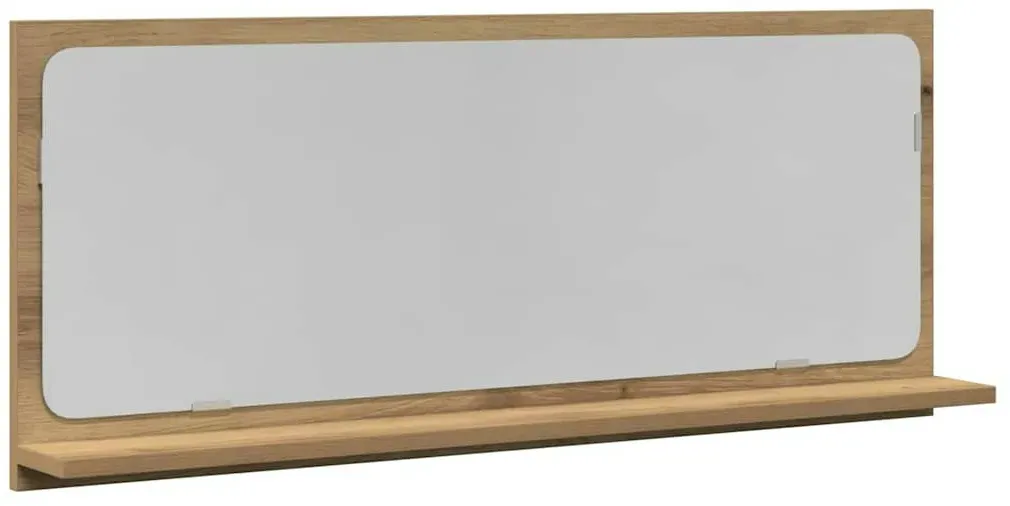 vidaXL Spiegelregal mit Regal Handwerklich gefertigter Eichenholz