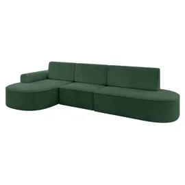 altdecor Eckcouch Cord 5-Sitzer Grün